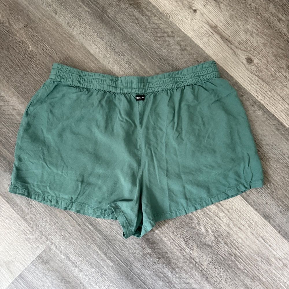 Volcom Shorts Large Teal Viscose Vacation Flowy Pockets Feminine Casual - Picture 7 of 13